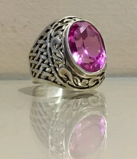 RING № 25 Vintage Soviet Violet Sapphire Silver 875 ☆ USSR Ring 9 size ...