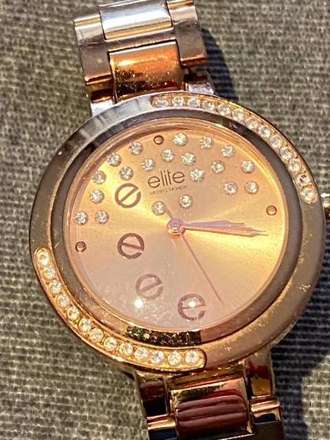 Montre Femme Vintage ÉLITE Entièrement Strass - Boîtier Acier Argenté - Année 1930 - Art Déco - Occasion