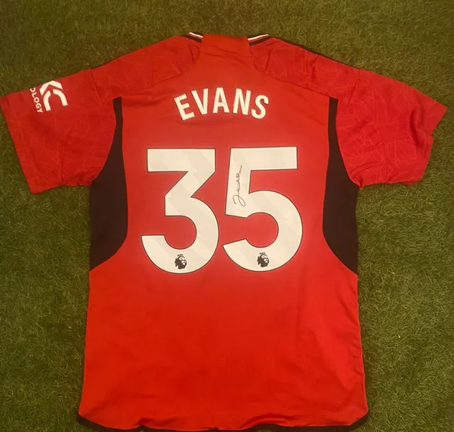 JONNY EVANS  Signed MANCHESTER UNITED FC Shirt Premier League *COA* EXACT PROOF