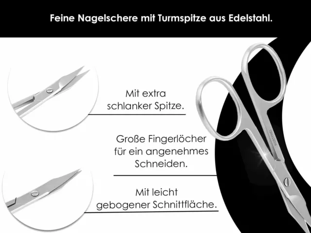 Nagelschere Fußnägel mit Turmspitze 9 cm Fußnagelschere Nagelhautschere Edelstah 3