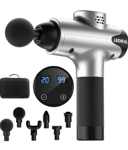 Massage Gun Handheld Deep Tissue Percussion Muscle Massager 20 Speed White NEW