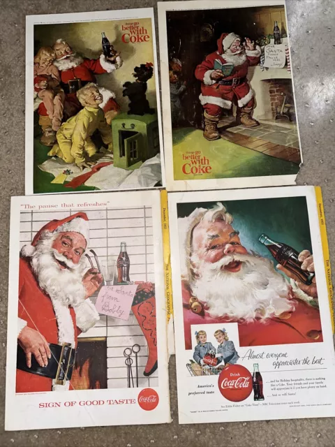 Vintage Coca-Cola Santa Claus 1950's Print Ads(4)