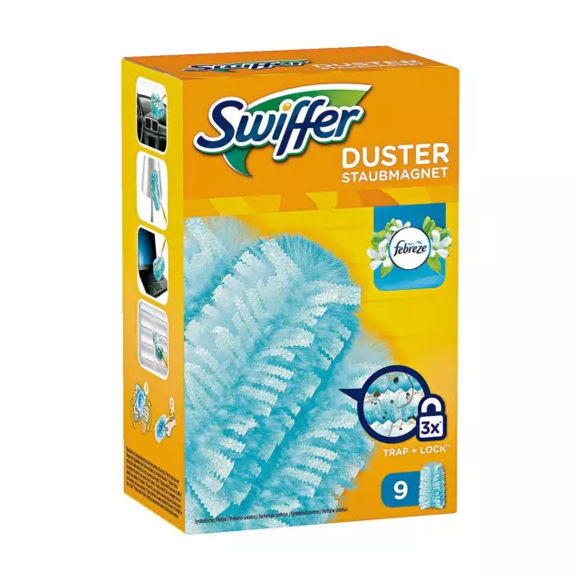 9x Swiffer Aimant à Poussière Nachfülltücher Avec Senteur Fébrèze