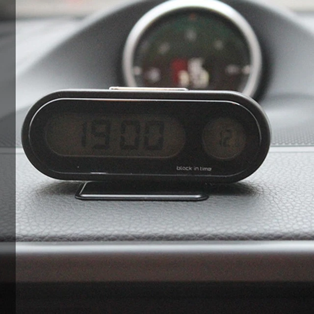 Thermomètre D'horloge De Voiture, Affichage Numérique De Rétro-éclairage LED De Thermomètre électronique Automatique De Voiture Multifonctionnel