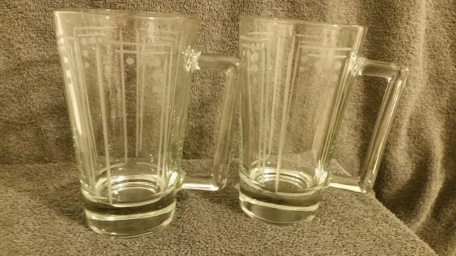 Clear Glass Mug Etched