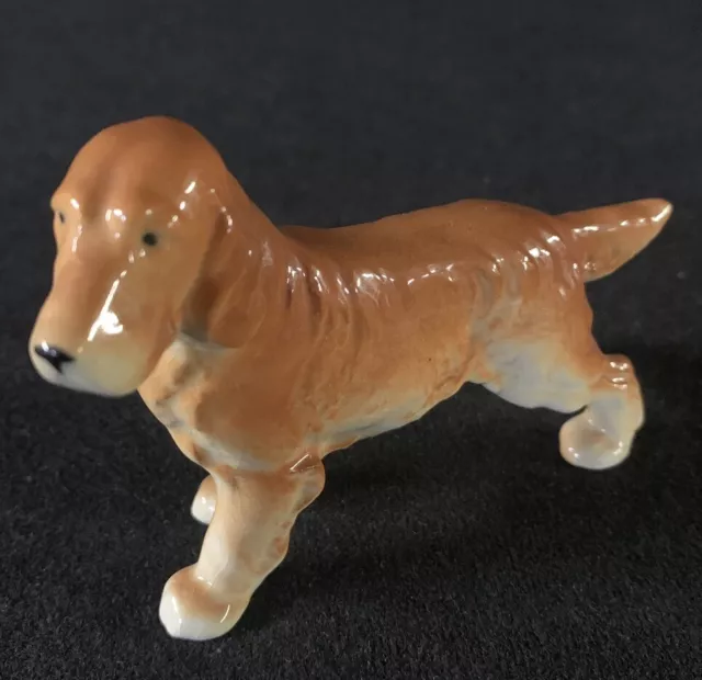 VINTAGE CERAMIC IRISH SETTER JAPAN DOG FIGURINE. Clover Leaf Marking