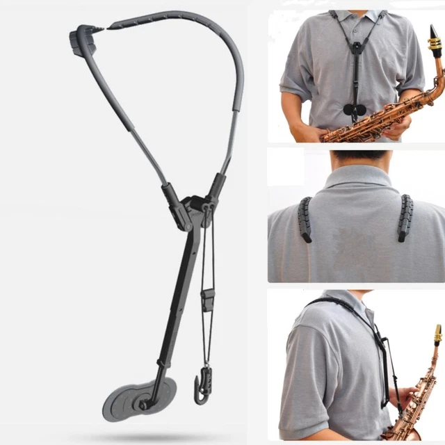 Sangle de cou réglable en cuir pour saxophone avec crochet en laiton pour saxophone alto ténor aigu Accessoire de réparation pour saxophone (couleur : orange