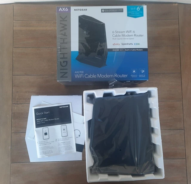 Netgear Nighthawk AX2700 AX6 DOCSIS 3.1 - 6 Cable Modem Router OPEN BOX