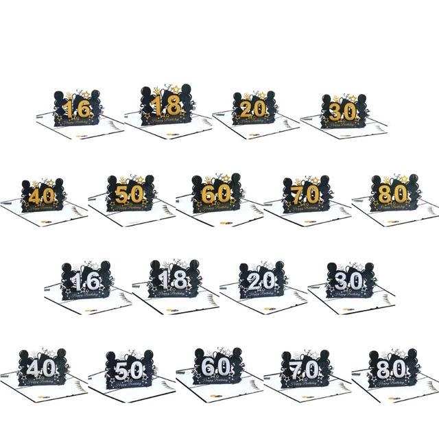 Decorative Number Birthday Greeting Card Festival Invitation Greeting Memorial