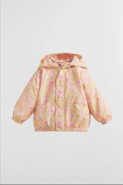 Zara Baby Girl Toddler Pink Floral Print Raincoat Coat Jacket 18-24 Months BNWT