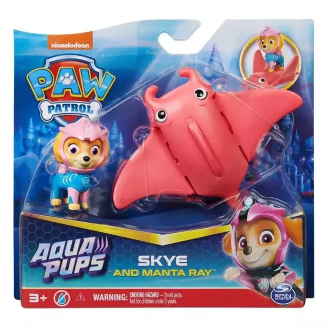 Paw Patrol Aqua Pups Skye Figurine and Manta Ray Playset - Brand New
