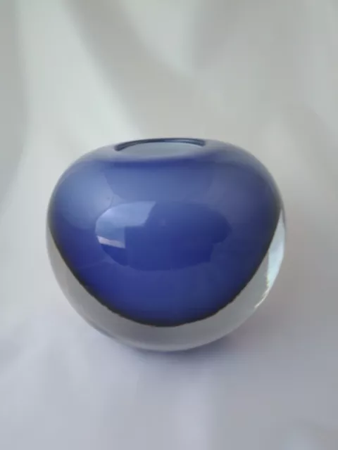 Zelezny Brod Sklo, Large Blue Globe Vase, designed by Miloslav Klinger