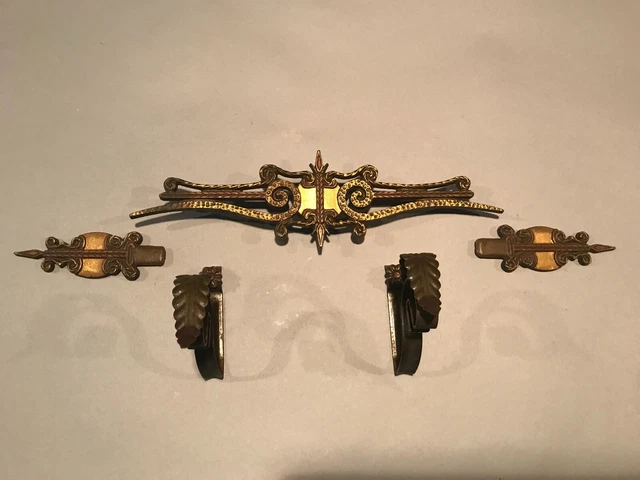 Antique Vintage Art Deco Curtain Window Hardware Embellishments Finials Centers