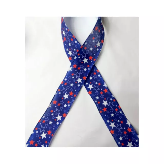 Offray Wired Edge Ribbon 1 1/2x9' Patriotic Stars