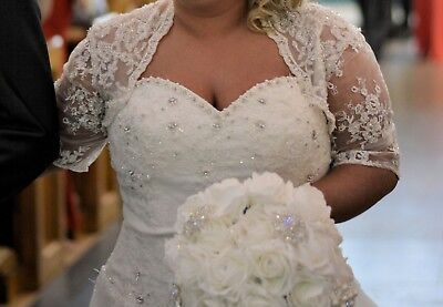 environ 25.40 cm Blanc Demetrios Nouveau York weding dress Taille 10 in 
