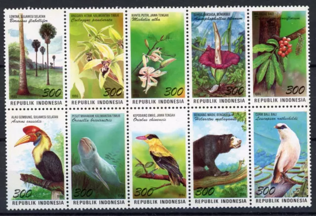 [42.602] Indonesia 1995 Fauna Flora Birds good set MNH VF stamps