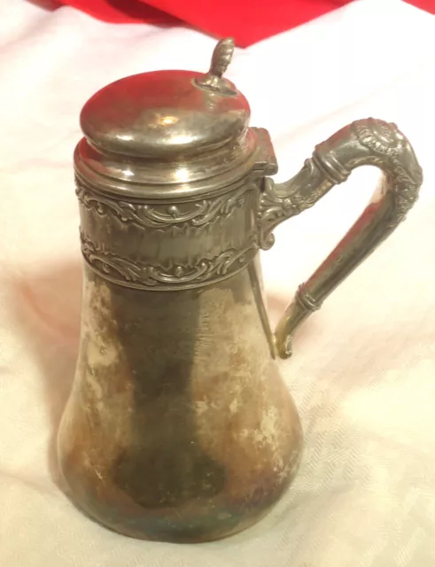 Antique Meriden Ornate Silver Plate Syrup Pitcher