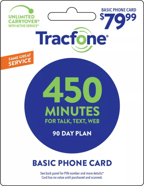 Tracfone 450 Minute Plan - 90 Days/450 Minutes/450 Text/450MB Data