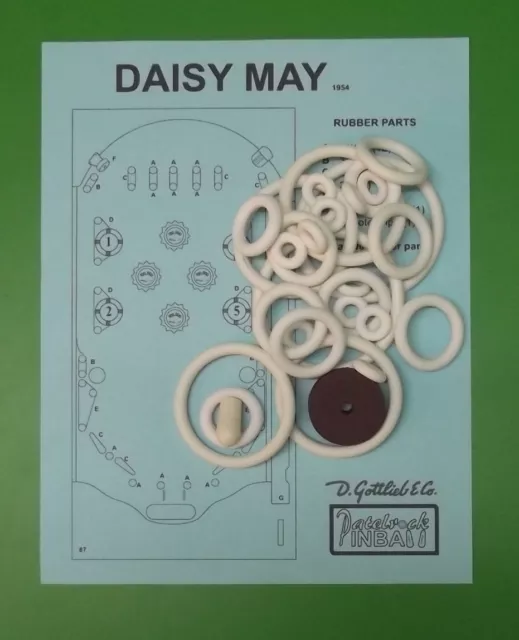 1954 Gottlieb Daisy May pinball rubber ring kit