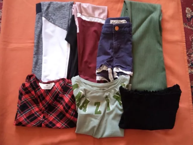 Girls Bundle Leggings Tops Shorts Age 10/11 Years