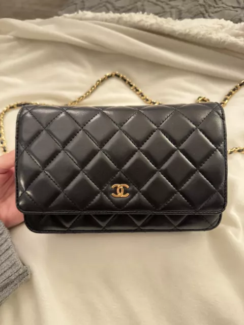 Chanel WOC Wallet On Chain Lambskin Black Authentic