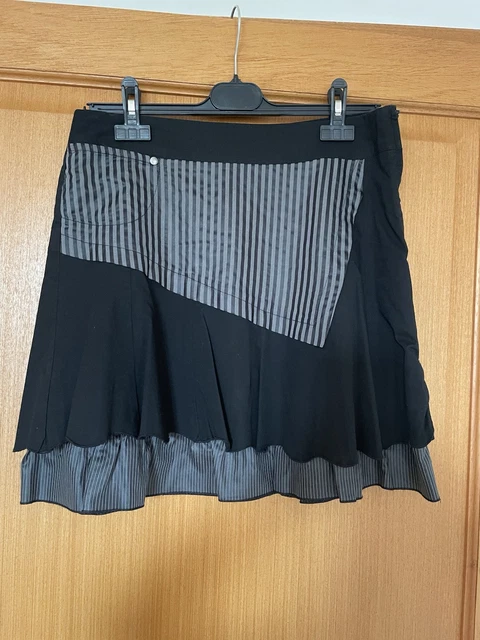 Jupe Grise Noire Per Una - Taille UK 14 - Longueur 33 Pouces - Occasion Très Bon état