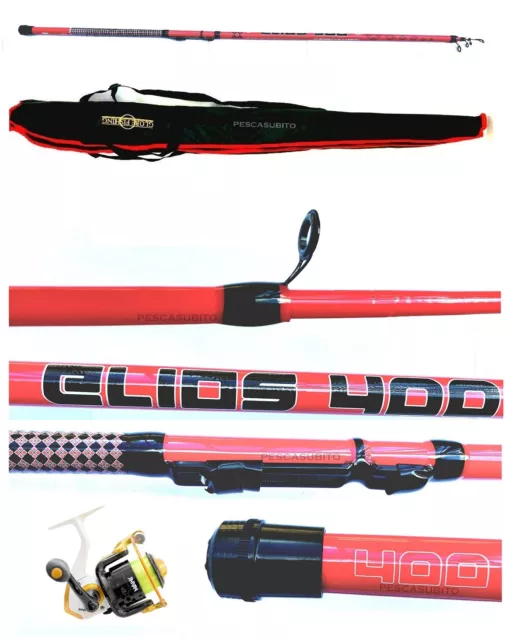 Kit Canna 4Mt Bolognese + Mulinello + Fodero Trota Lago Pesca Galleggiante