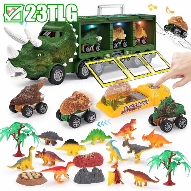 Dinosaurier Spielzeug Autotransporter Spielzeug für Kinder mit Licht & Sound