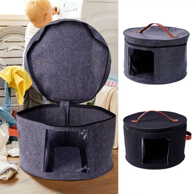 Hat Box Organizer 17" Diameter For Women Men Storage Large Round Hat Travel Case