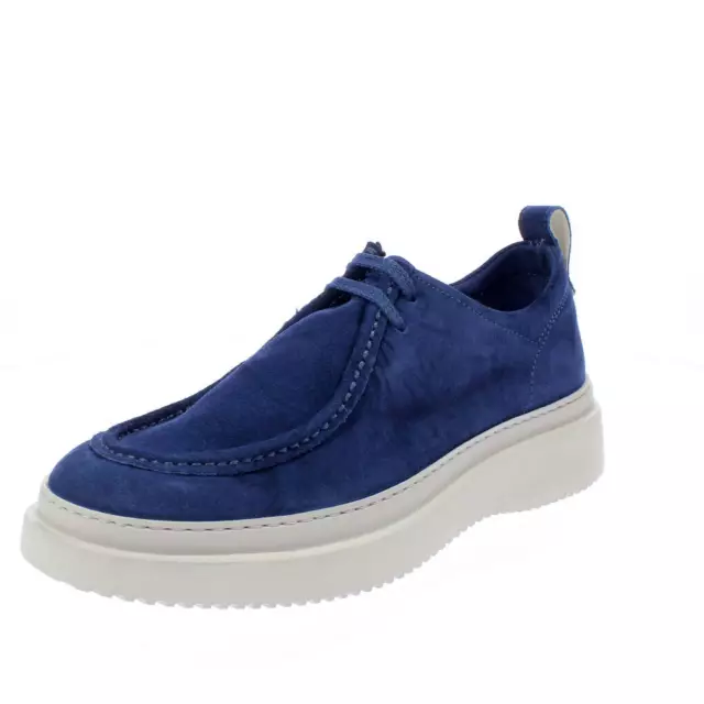 FRANZINI DIGA Mocassini Allacciati In Camoscio Blu Taglia 42