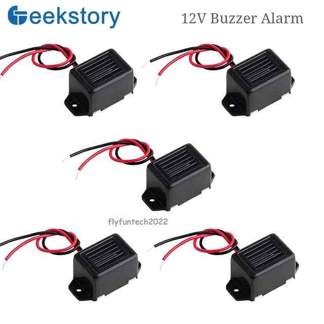 5PCS Mini Mechanical Buzzer Alarm DC 12V 85dB Electronic Constant Tone 33.5*15mm