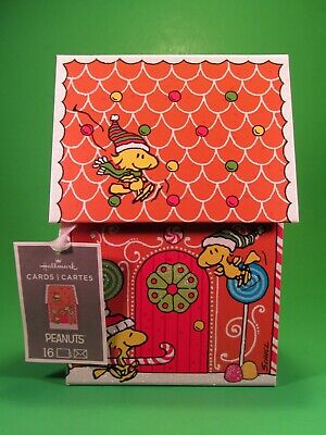 Peanuts Snoopy Woodstock Christmas Cards Collectible Box Set of 16 Hallmark NEW