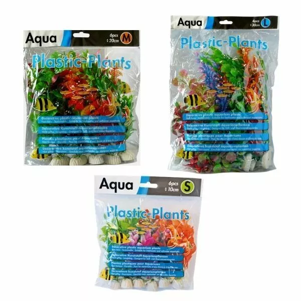 Superfish Aqua Plastic Plant Set Fish Tank Aquarium Decoration Artificial 6 pcs