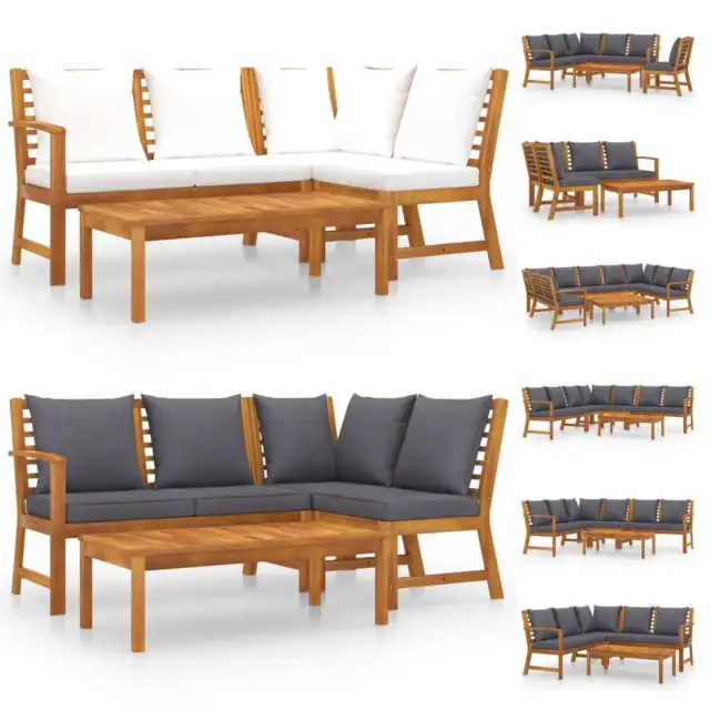 Garten Lounge Set Auflagen Gartenmöbel Sitzgruppe Sofa Massivholz Akazie vidaXL