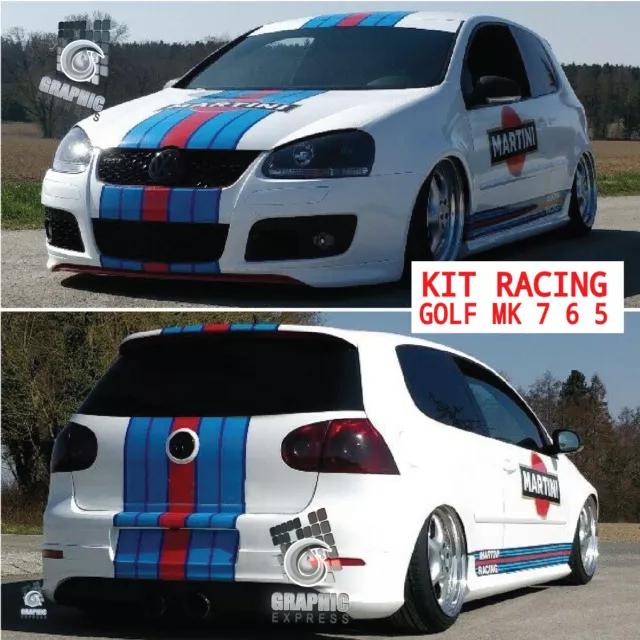 KIT RACING GOLF MK 7 6 5 GTI autocollant VOLKSWAGEN Le Mans tuning car  wrapping EUR 205,00 - PicClick FR