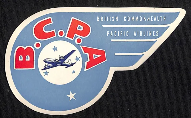 British Commonwealth Pacific Airlines (1946-54)  BCPA Luggage Label