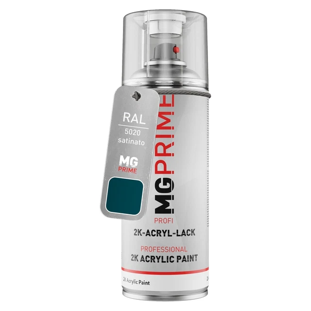 RAL 5020 Blu oceano Ocean blue satinato Bomboletta spray con acrilico 2K 400 ml