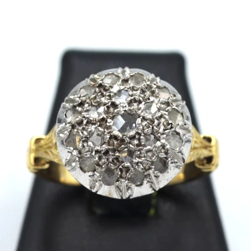 Bague Or 18 Carats Marguerite Diamants 1 Carat - Or Blanc 3,81 G Taille 49