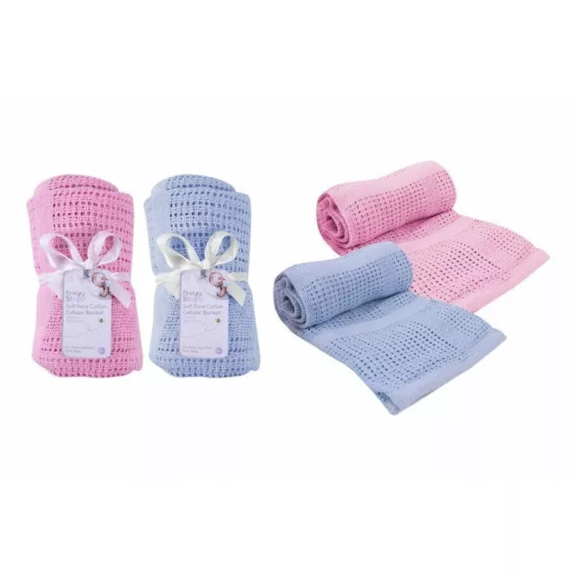 MANTAS CELULARES PARA BEBÉ 100% ALGODÓN SUAVE 70 X 90cm RECIÉN NACIDO COCHECITO CAMA DE LLEVAR 0+