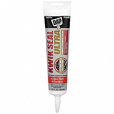 Dap Acrylic Latex Sealant: Kwik Seal Ultra, Clear, 6 oz Container Size, Tube