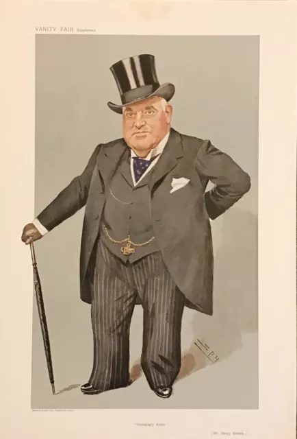 Original 1907 Vanity Fair Print ‘Hereditary Actor’ Mr Henry Kemble - Theatre