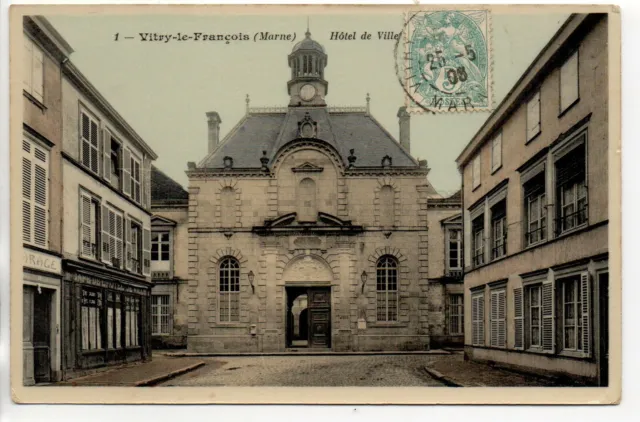 VITRY LE FRANCOIS - Marne - CPA 51 - Hotel de ville - carte couleur