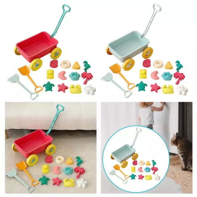 Wagon with beach sand toy, colorful outdoor toy for children,