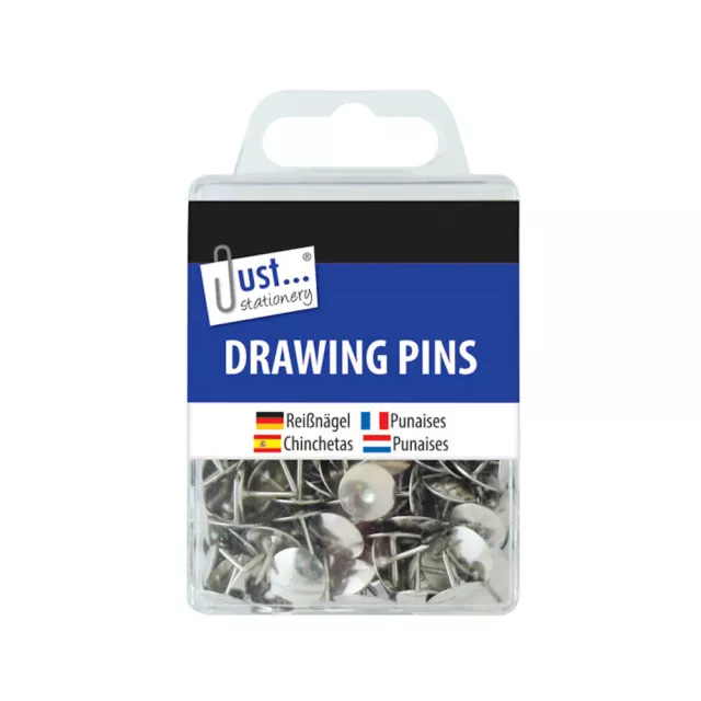 Drawing Pins Assorted Colours - 120 Pack Silver Gold Board Office School Notice