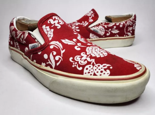 Vans Duke Kahanamoku Surfer Slip-on Red Shoes Size Mens Sz 8.5 Womens Sz 10