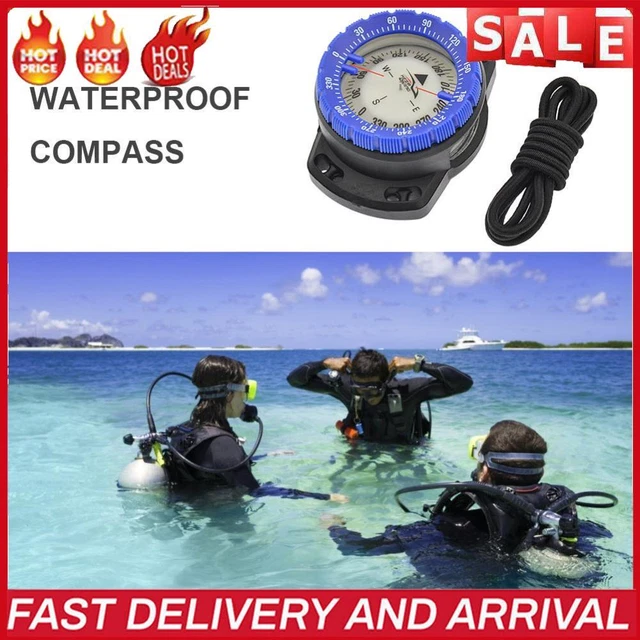 Outdoor-Camping-Kompass, wasserdicht, leuchtend, Unterwasseruhr (blau)