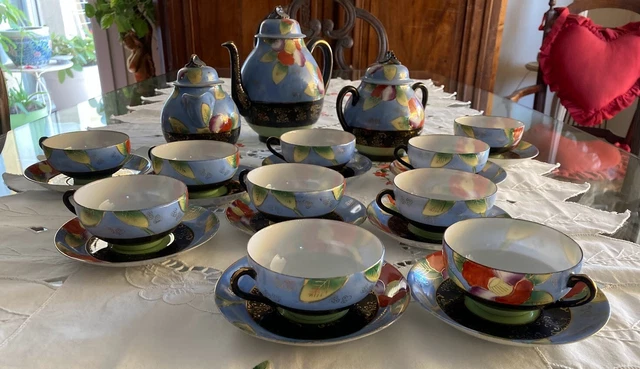 SERVICE À THÉ japonais ancien en porcelaine fine EUR 150,00 - PicClick FR