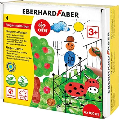 4 EBERHARD FABER EFA Color Fingerfarben farbsortie NEW