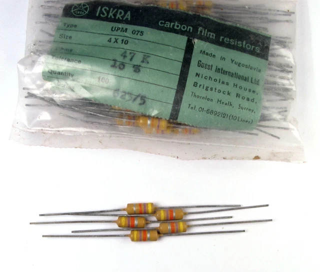 ISKRA 1/2W 0.5W UPM075 Resistors, multiple values! For vintage Marshall Plexi! e