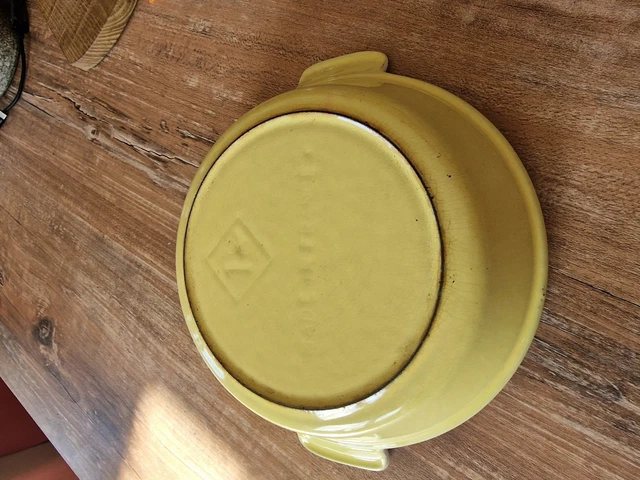 Plat à gratin ovale, Le Creuset, Enzo Mari N°:29 marron clair dégradé brillant, Vintage